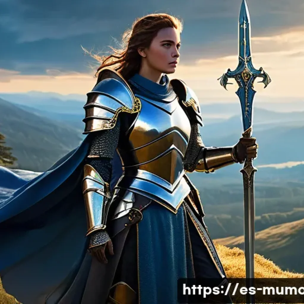 뮤 모나크 공략법 - **Prompt 1: Epic Fantasy Knight**
    "A formidable female knight, in her late 20s, standing heroica...