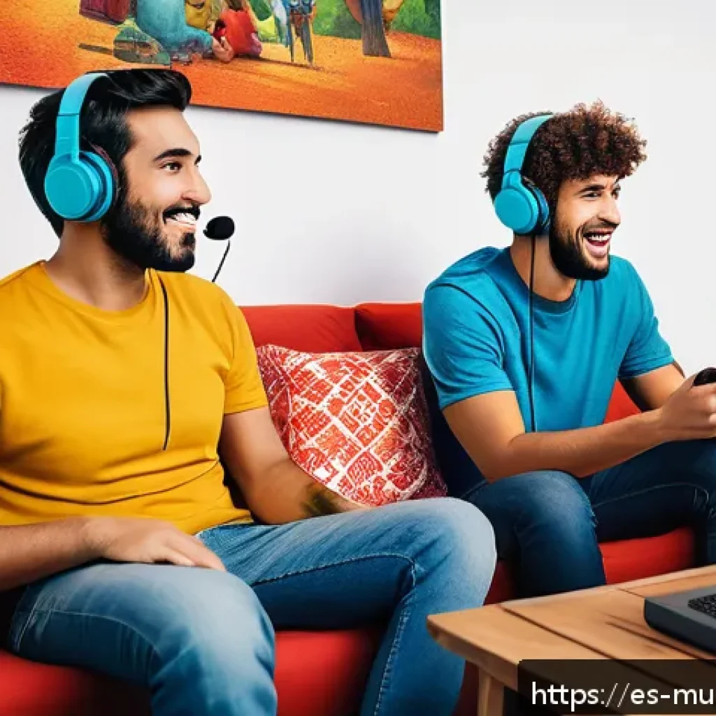 뮤 모나크 친구 추가 방법 - A vibrant, detailed scene of a diverse group of Spanish-speaking gamers in a cozy, modern living roo...